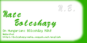 mate bolcshazy business card
